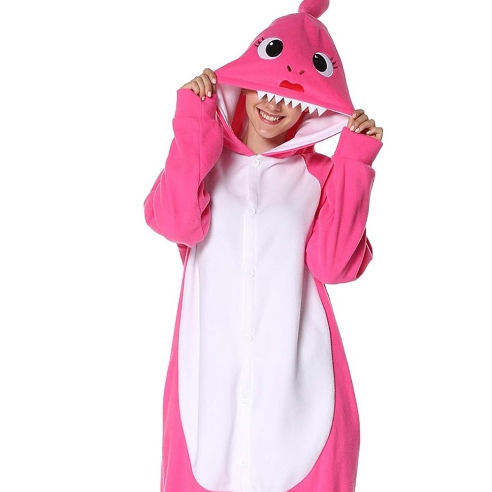Pink Shark Onesie for Women - Picture 2 of 9